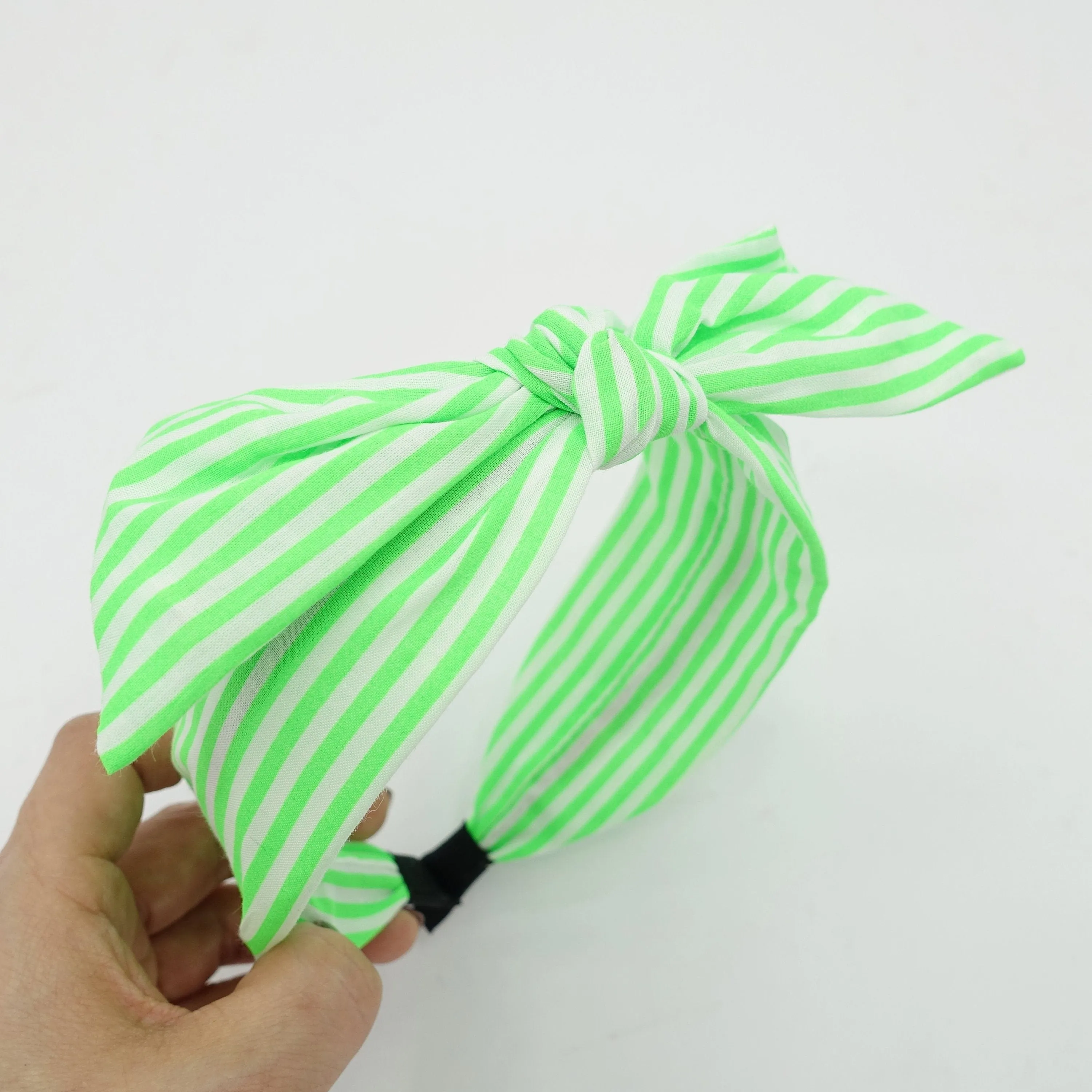 neon stripe knot headband wire bow hairband women hair accessory