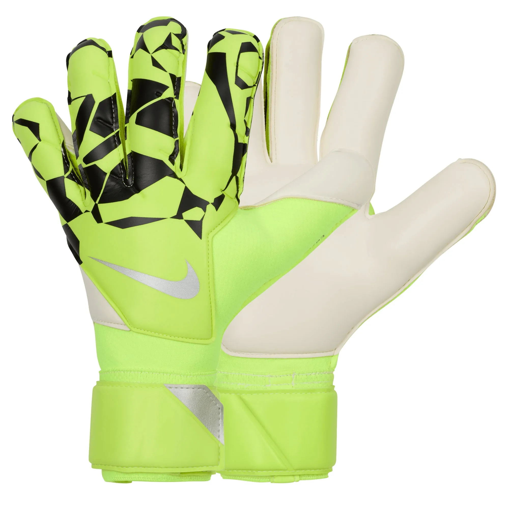 Nike Grip 3 Goalkeeper Gloves Volt/Black/Metallic Silver