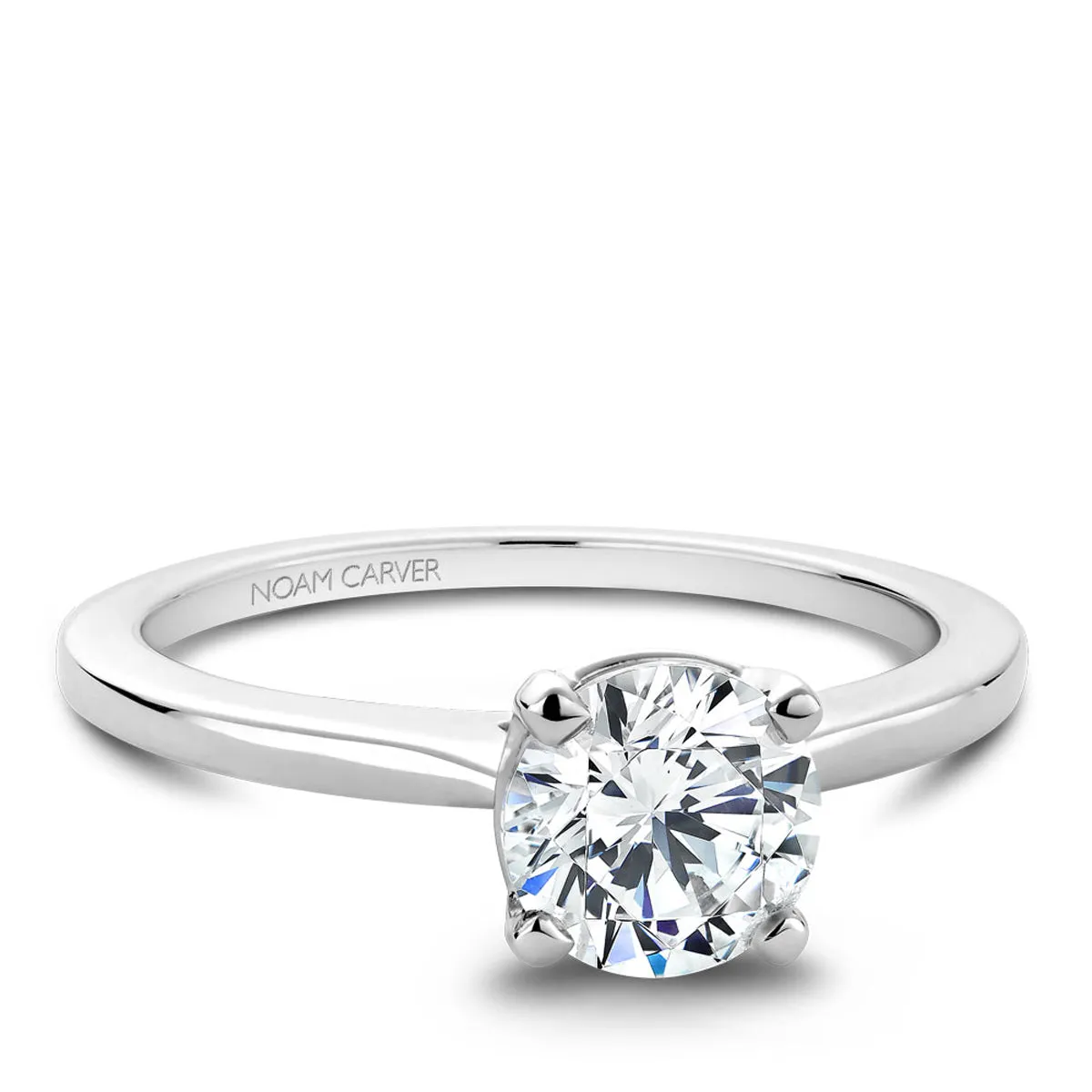 Noam Carver Solitaire Engagement Ring Setting in White Gold