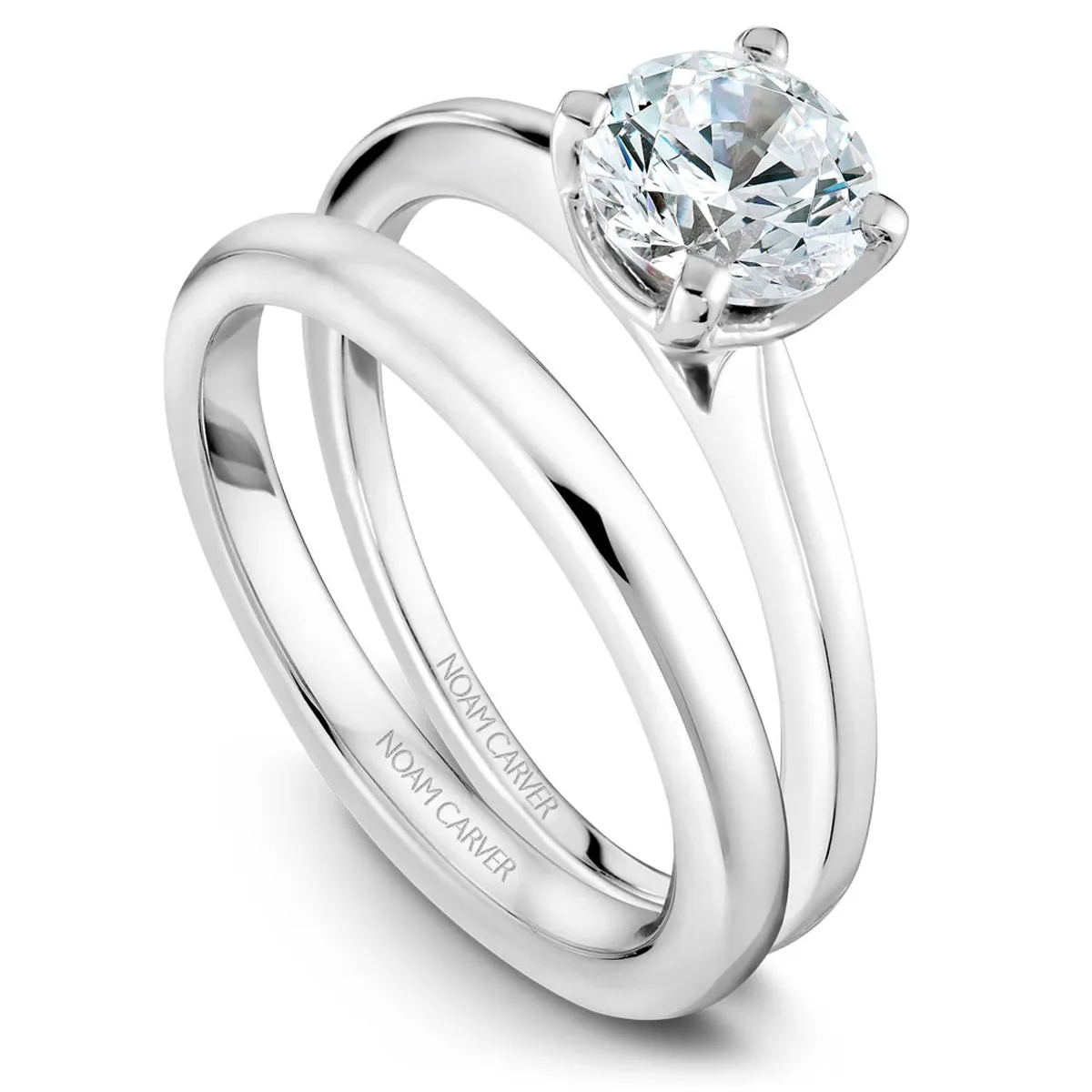 Noam Carver Solitaire Engagement Ring Setting in White Gold