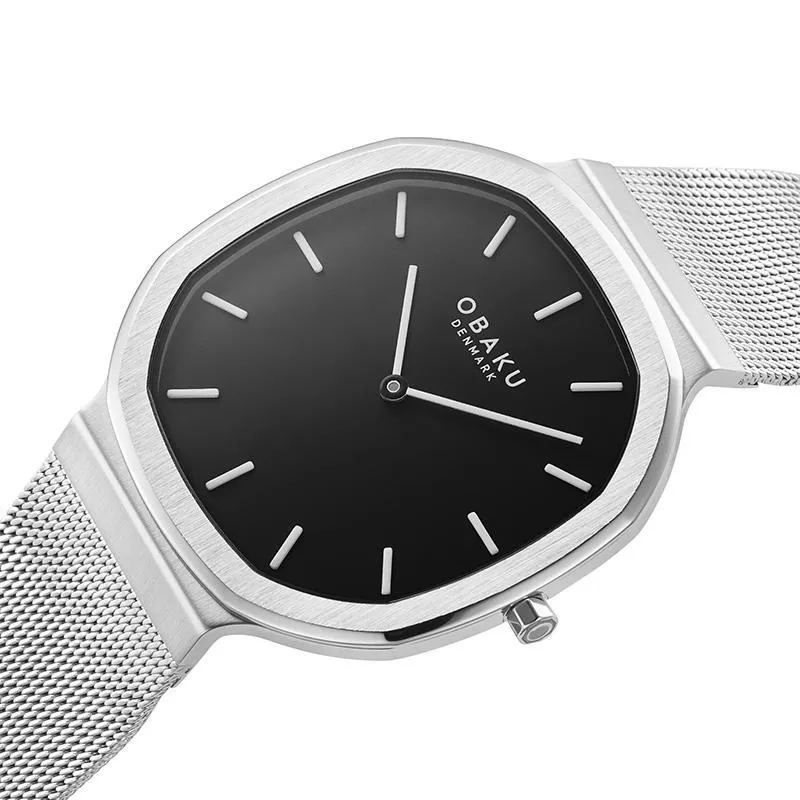 Obaku Oktant Onyx Black 38mm Watch - V253GXCBMC