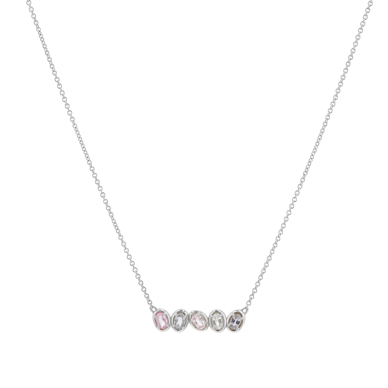 Oval Sapphire Bar Necklace