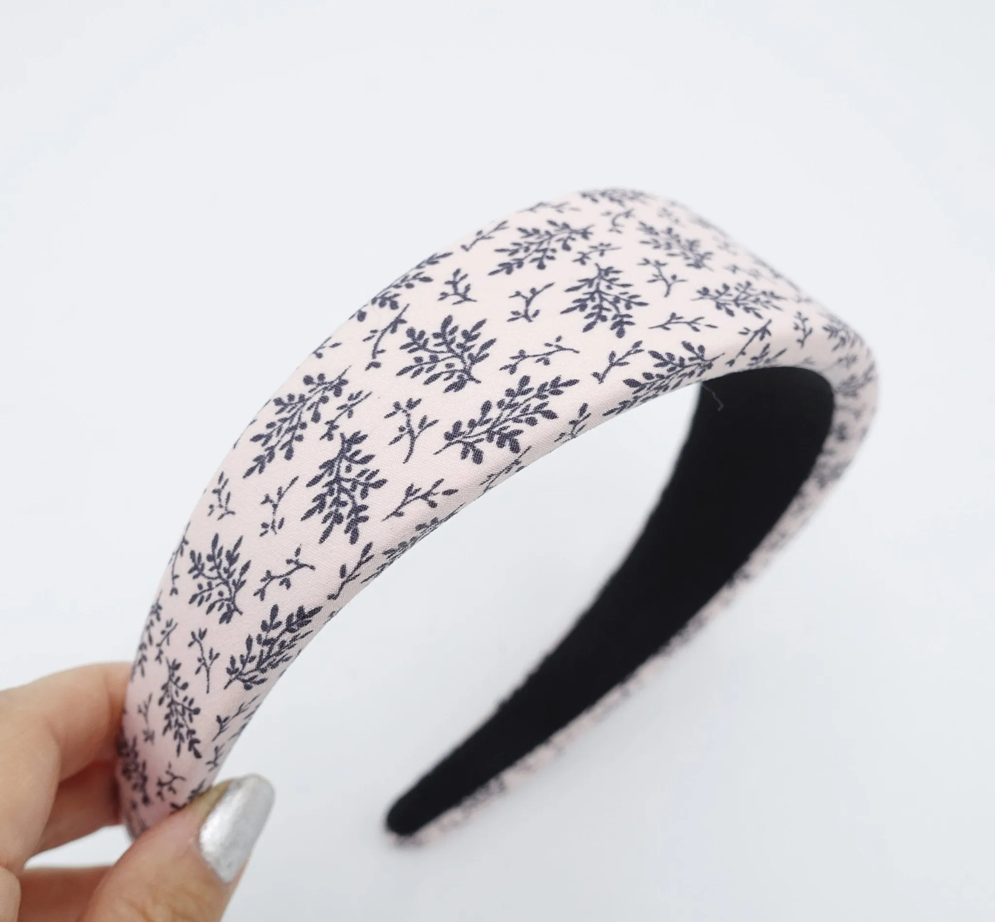 padded headband plant stem print hairband for women