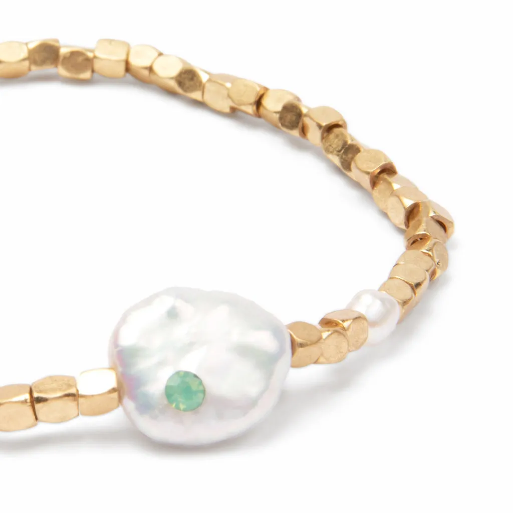 Pearl Affirmation Bracelet - Courage/Gold