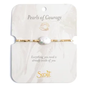 Pearl Affirmation Bracelet - Courage/Gold