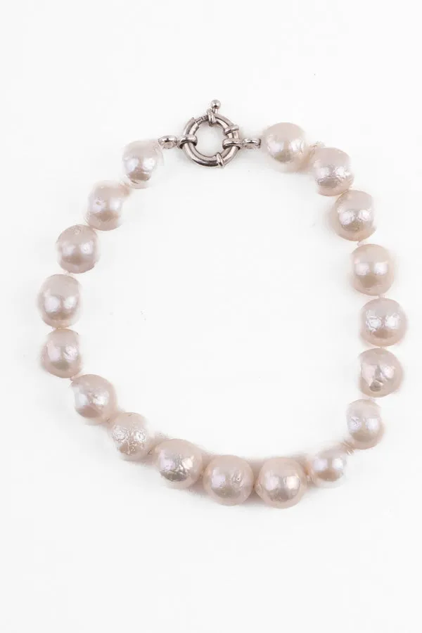 Pearl Bracelet - P75-A 9mm 9" White