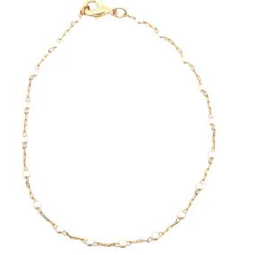 Pearl Paperclip Link Chain Bracelet (H121/E250/I481)