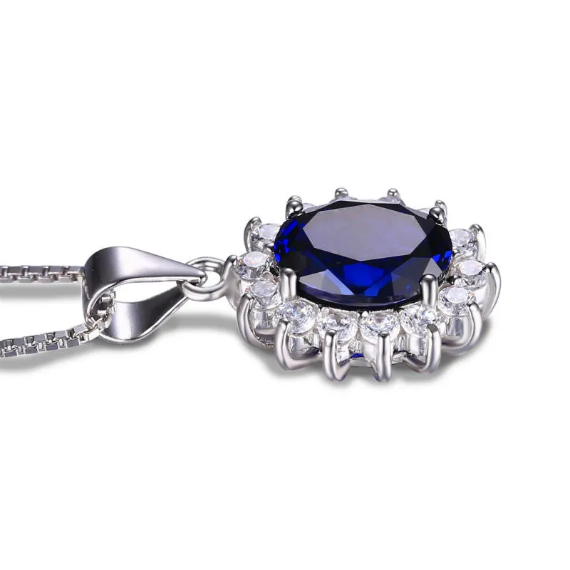 Pendant JewelryPalace Kate Princess Diana William 2.5ct Blue Sapphire 925 Sterling Silver without a chain