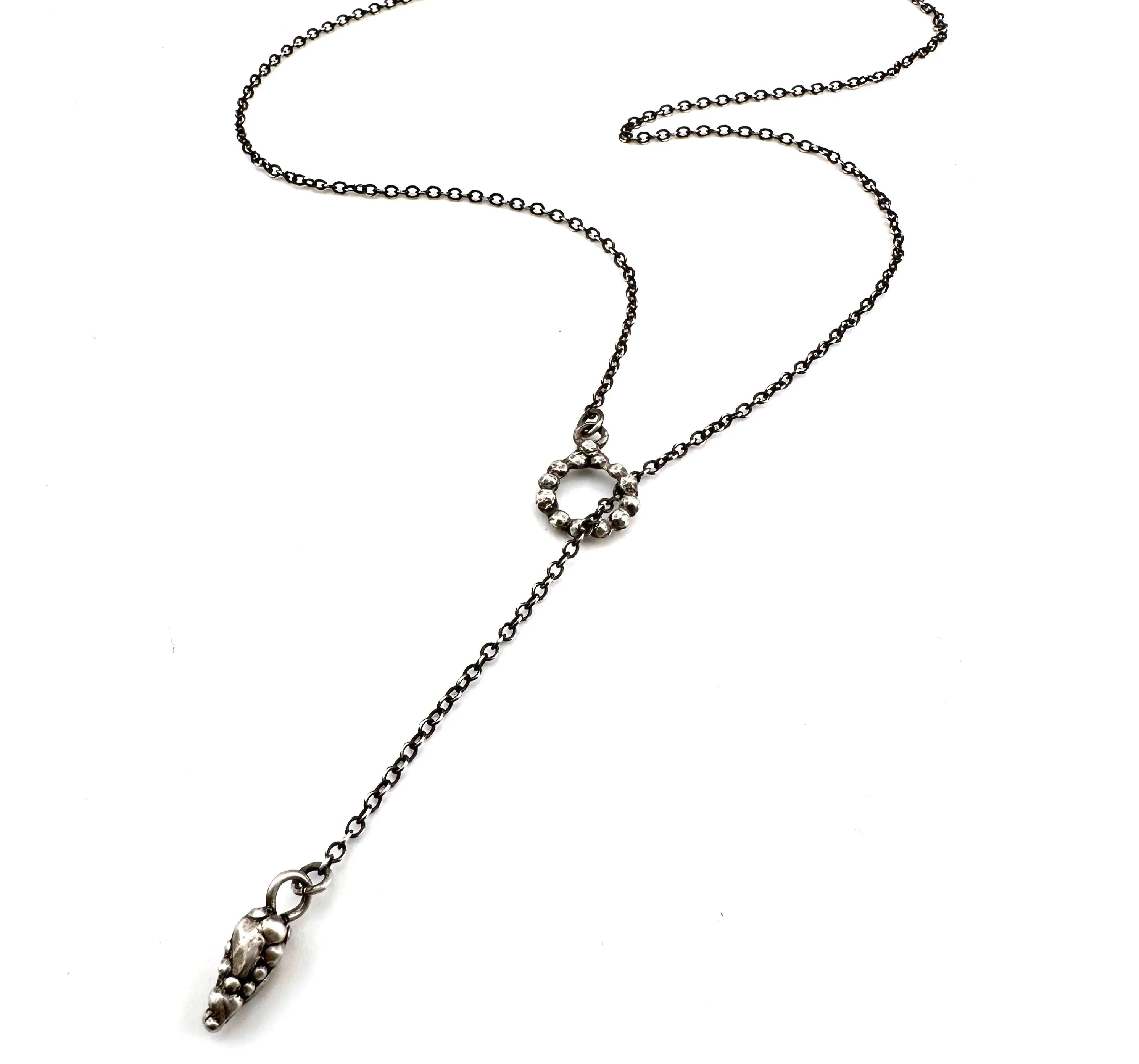 PENDULUM Lariat Necklace - Silver