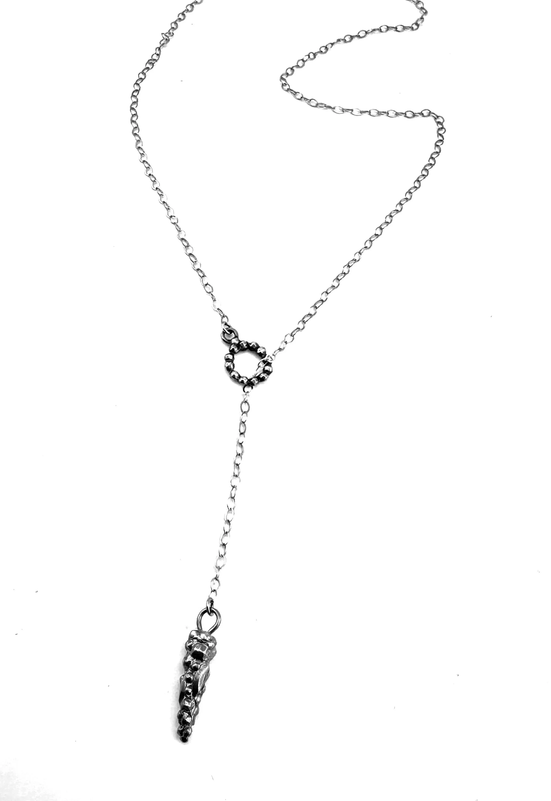 PENDULUM Lariat Necklace - Silver