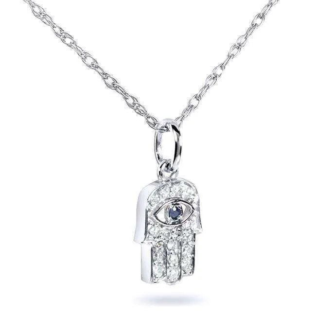 Petite Diamond & Sapphire Hamsa Talisman