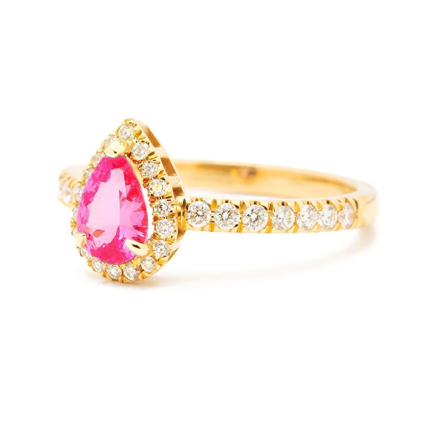 Pink Pear Engagement Ring