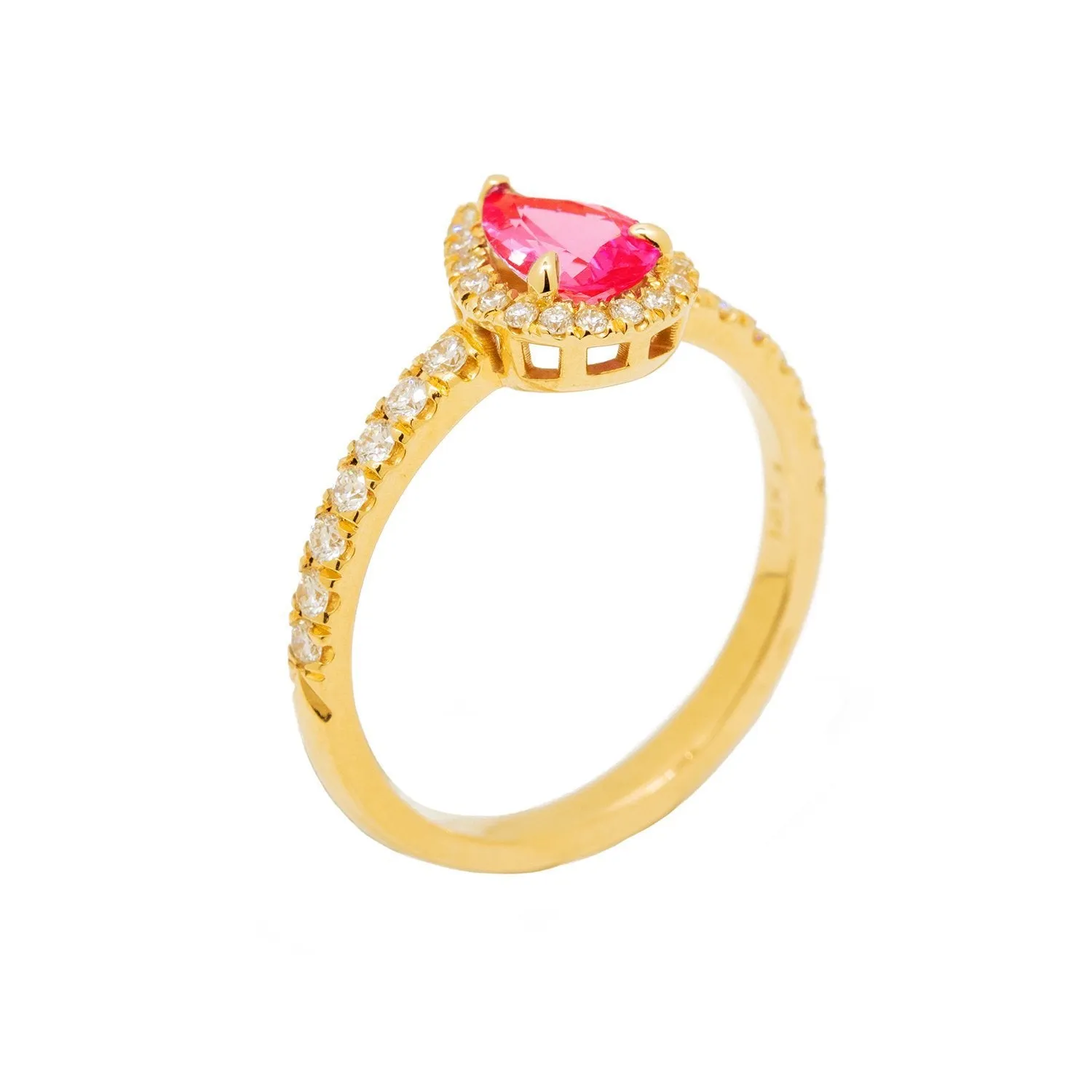 Pink Pear Engagement Ring