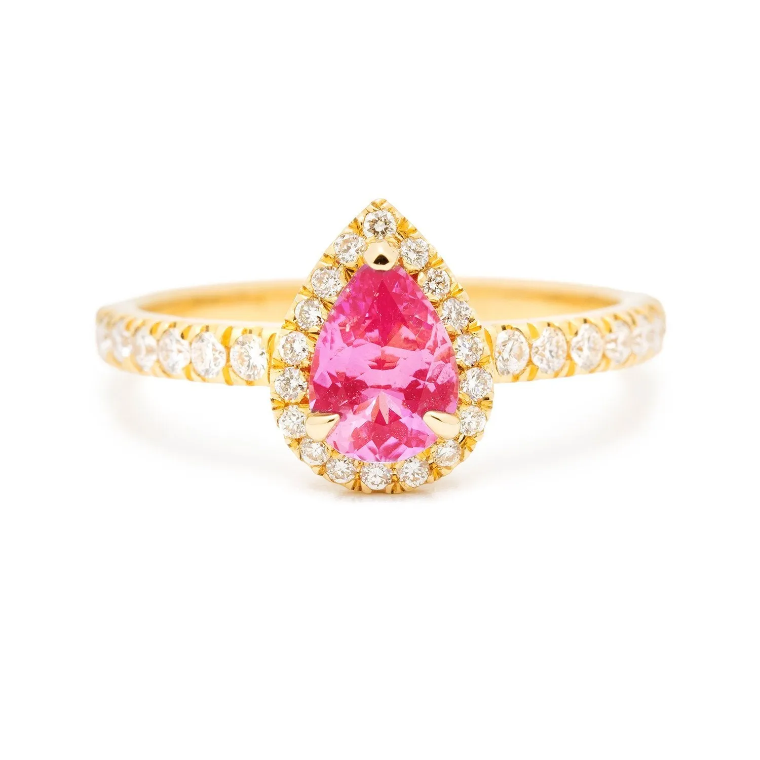 Pink Pear Engagement Ring