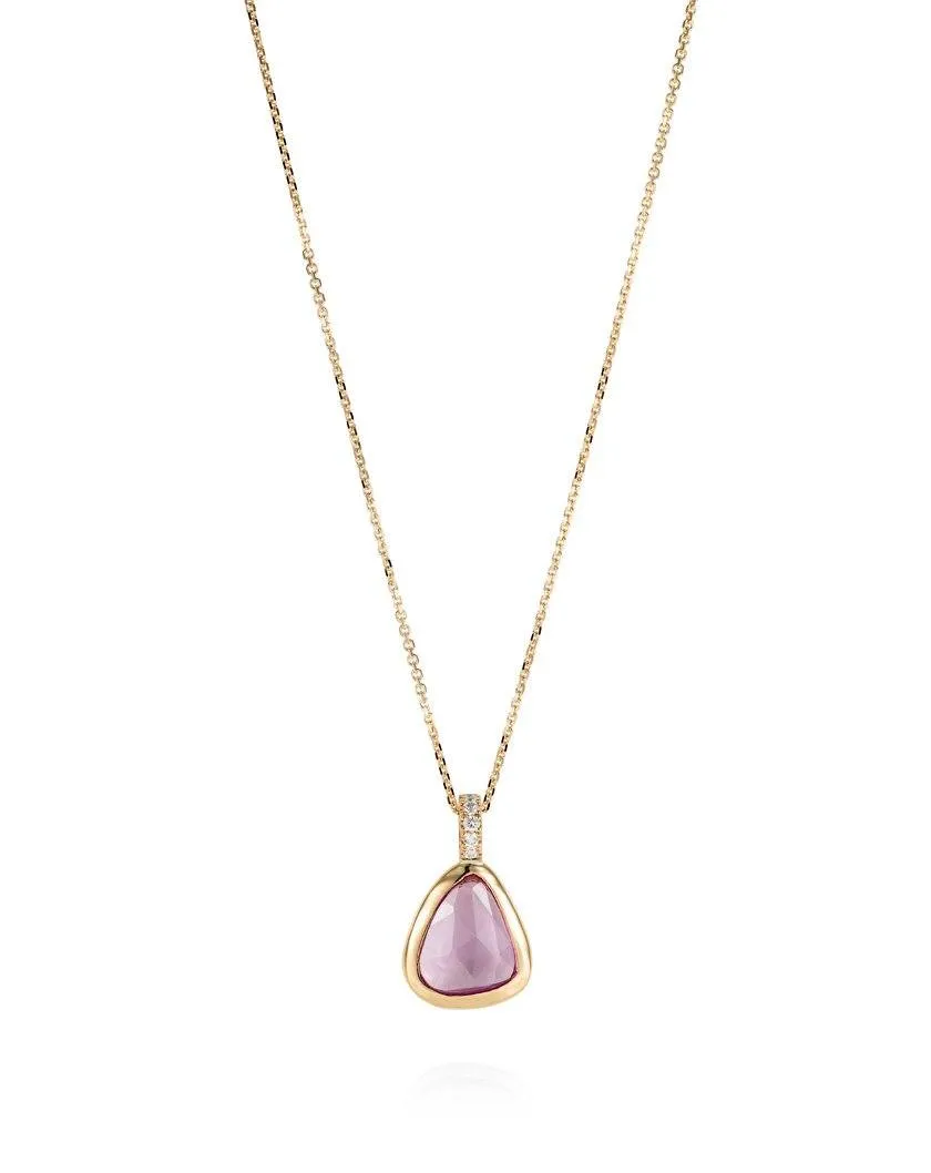 Pink Sapphire And Diamond Pendant Necklace