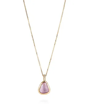 Pink Sapphire And Diamond Pendant Necklace