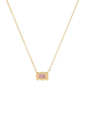 Pink Sapphire Baguette Small Form Necklace