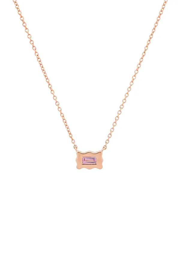 Pink Sapphire Baguette Small Form Necklace