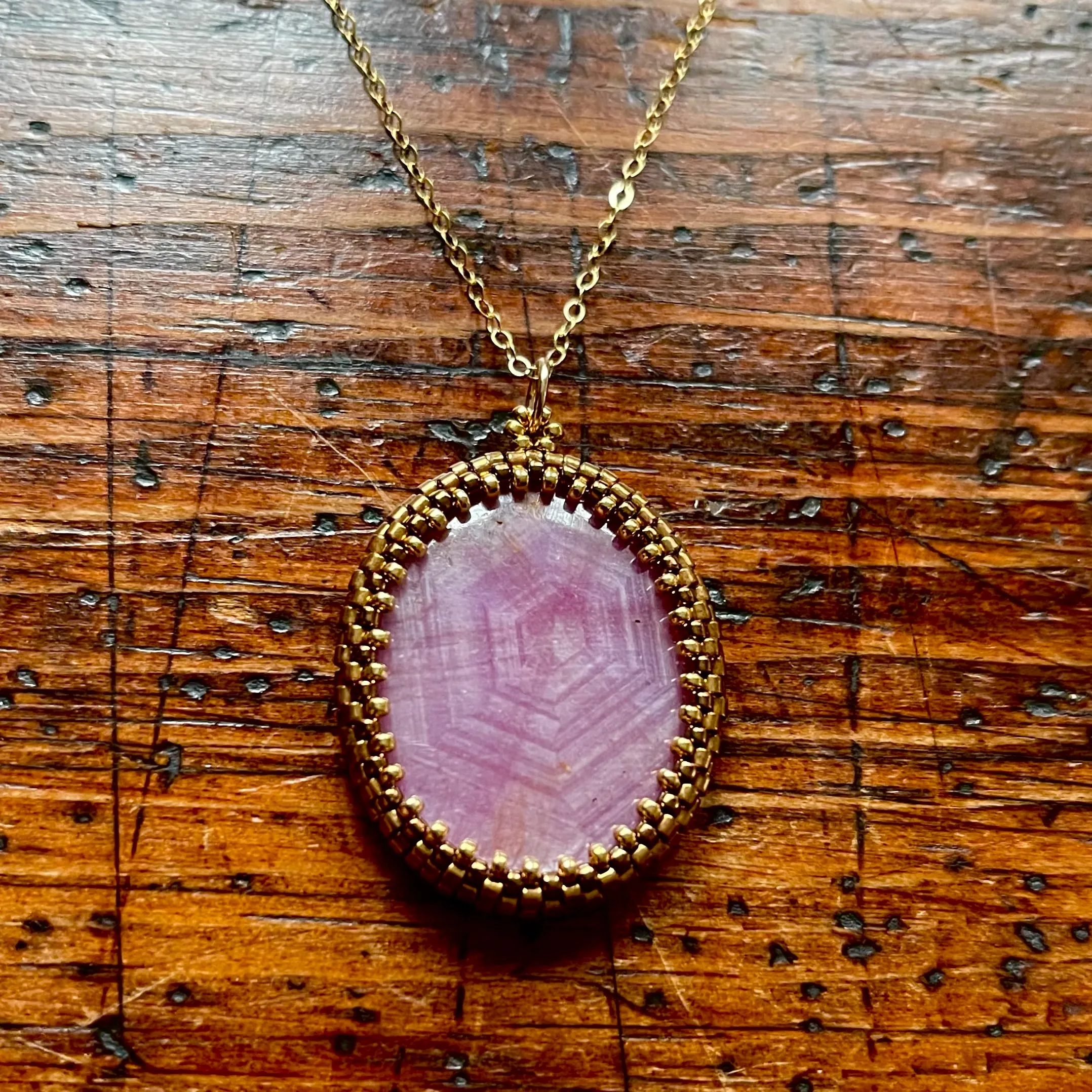 Pink Sapphire Pendant Necklace