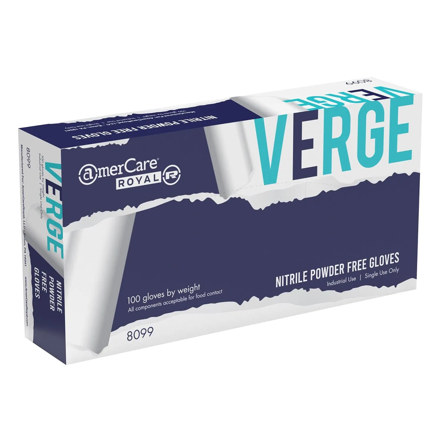 Powder-Free Nitrile Verge Indigo Gloves (S-XL), Case of 1,000