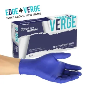 Powder-Free Nitrile Verge Indigo Gloves (S-XL), Case of 1,000