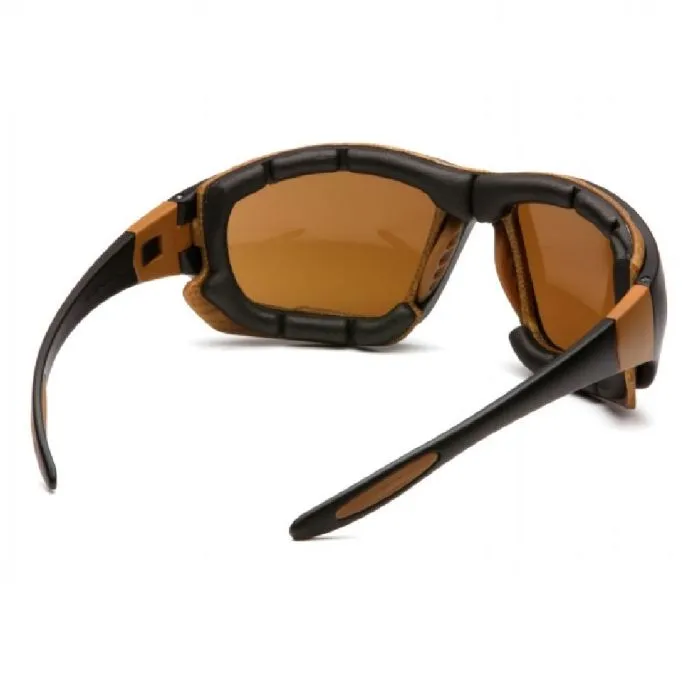 Pyramex CHB418DTP Carhartt Carthage Foam Padded Glasses, Black Frame, Sandstone Bronze Anti-fog Lens, 1 Each