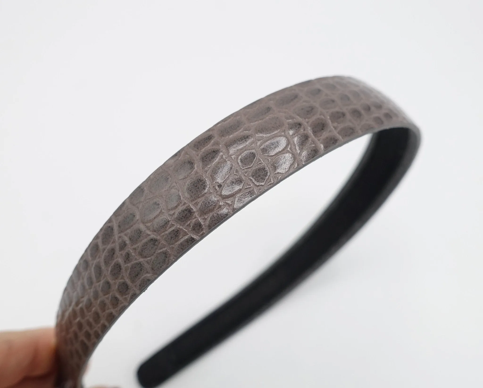 python motivated faux leather headband  women fashion hairband