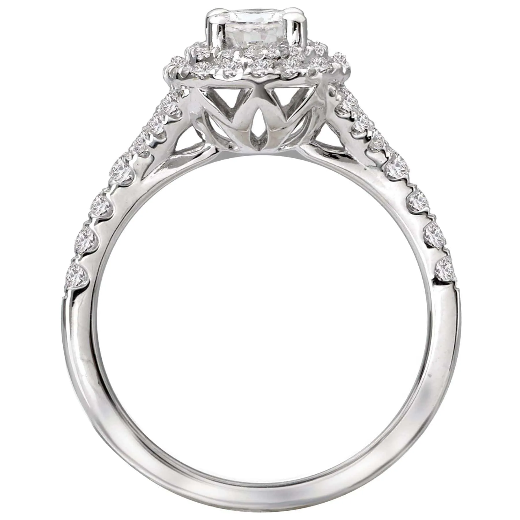 "The Chicago" Split Band Double Halo Diamond Ring