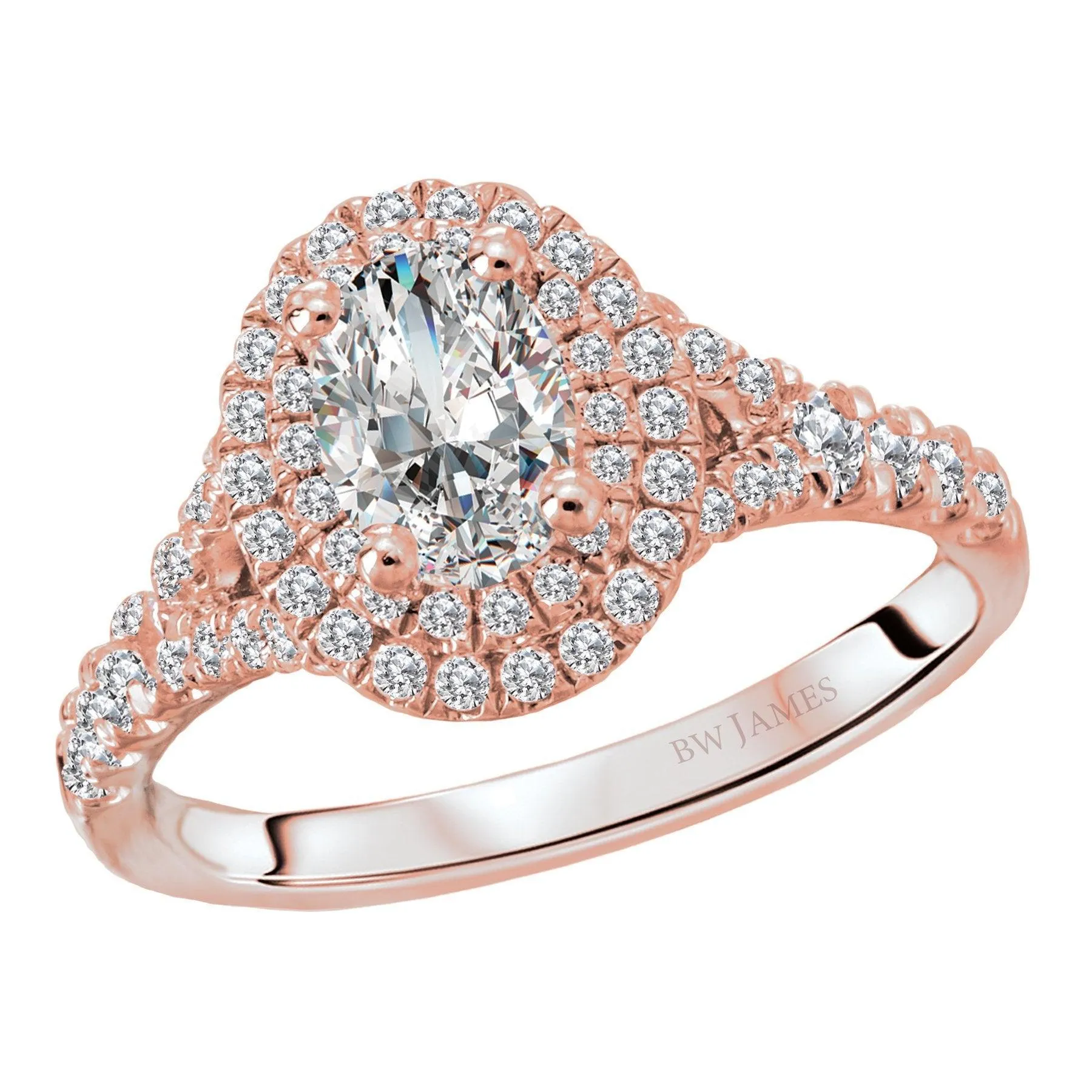 "The Chicago" Split Band Double Halo Diamond Ring