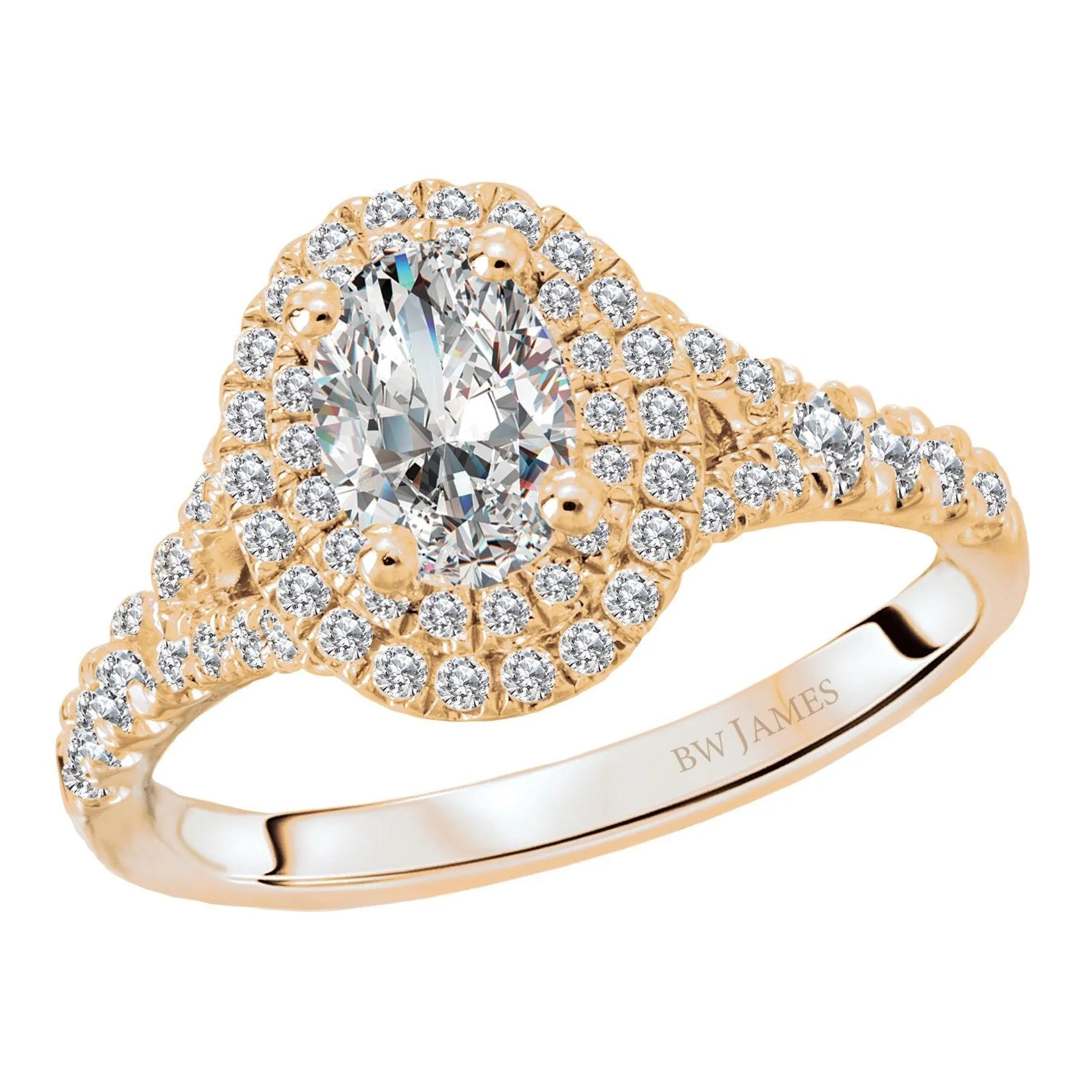 "The Chicago" Split Band Double Halo Diamond Ring