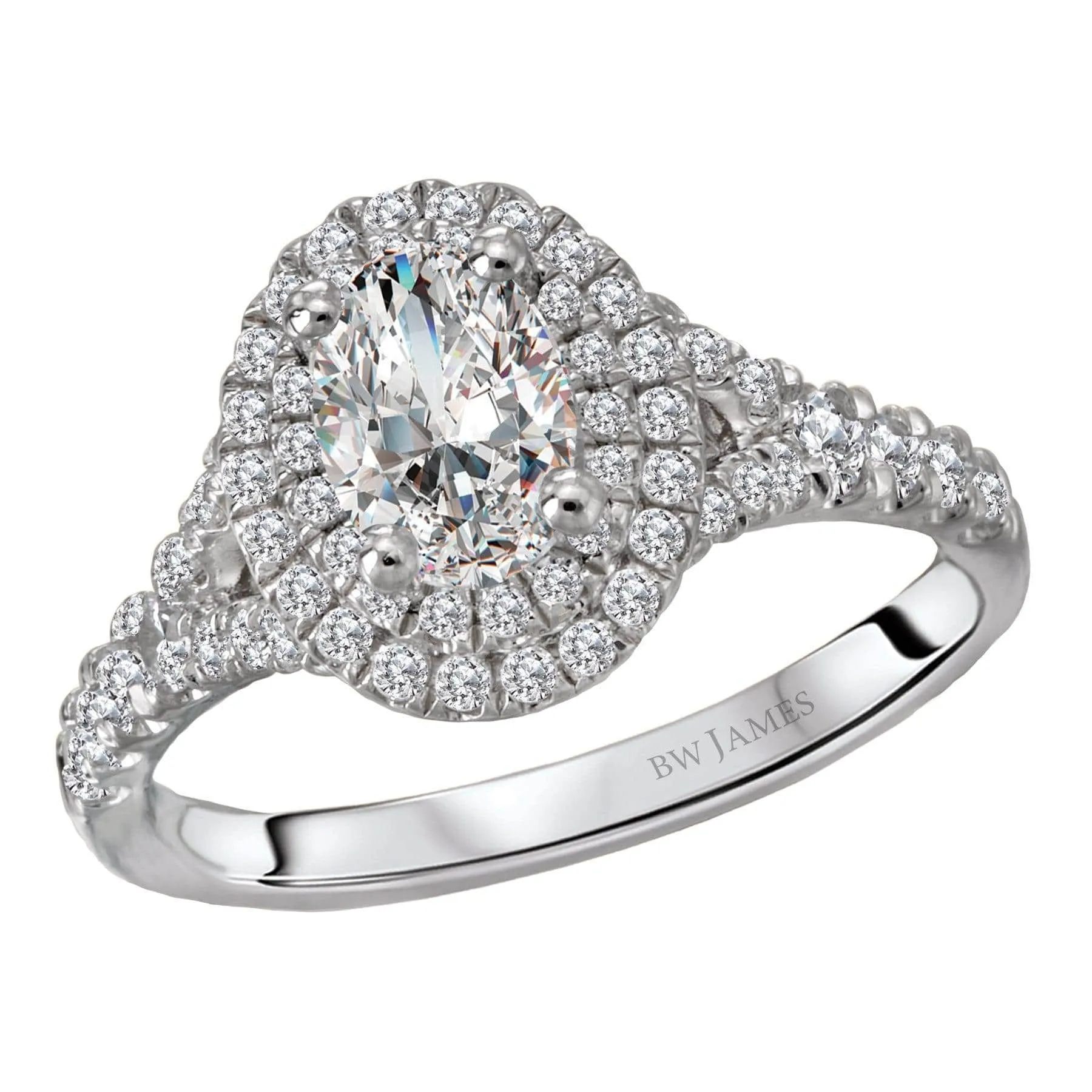 "The Chicago" Split Band Double Halo Diamond Ring