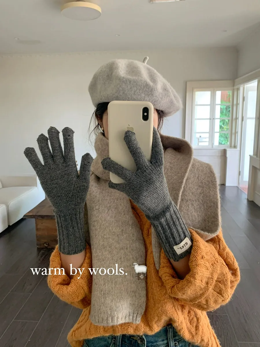 Rabbit Down Blend Wool Knitted Gloves  Stylish Warmth for Every Winter Adventure