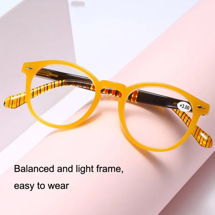 Retro Flexible Durable Portability HD Presbyopic Glasses  200(Yellow)