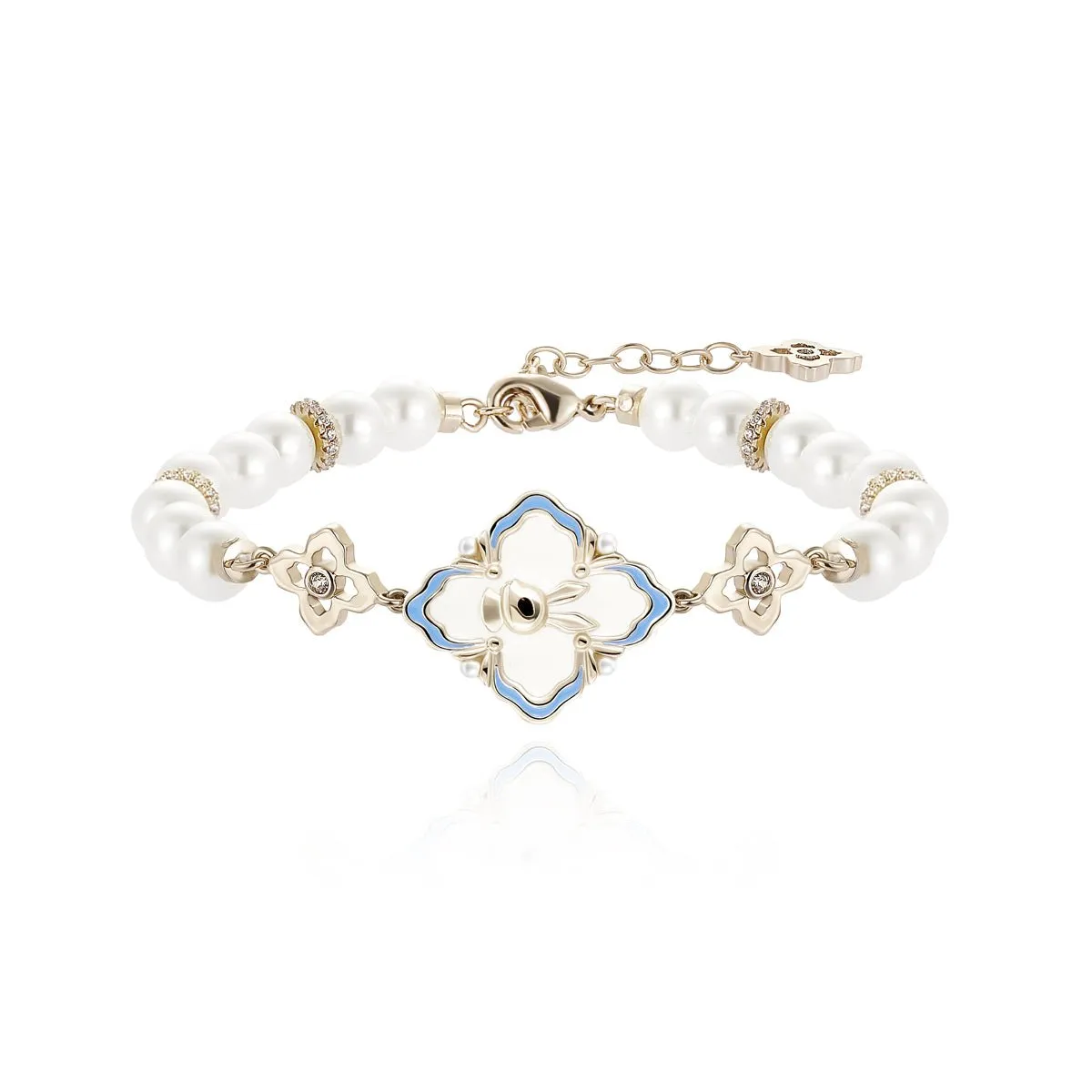 Retro Rabbit Pearl Gold Bracelet