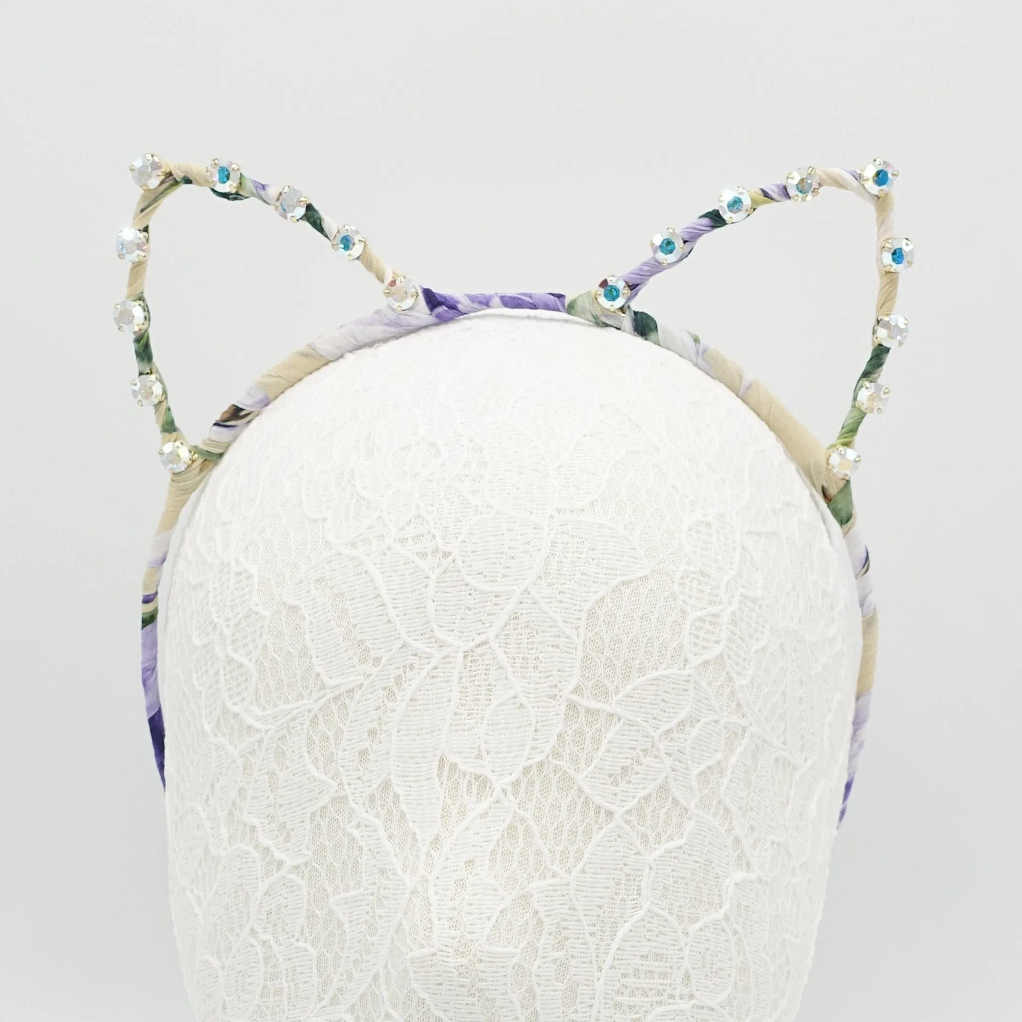 rhinestone cat ear embellished headband