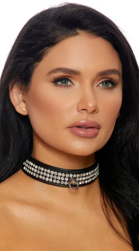 Rhinestone Ring Choker