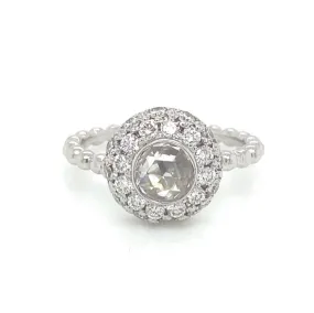 Rose Cut Diamond Domed Engagement Ring