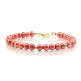 Rose Fresh Water Pearl Bracelet With Gold Filled Trigger Clasp 2