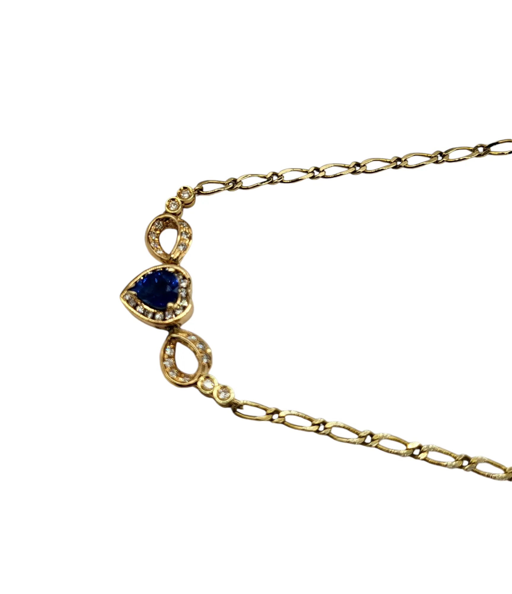 Sapphire and Diamond Stationary Necklace