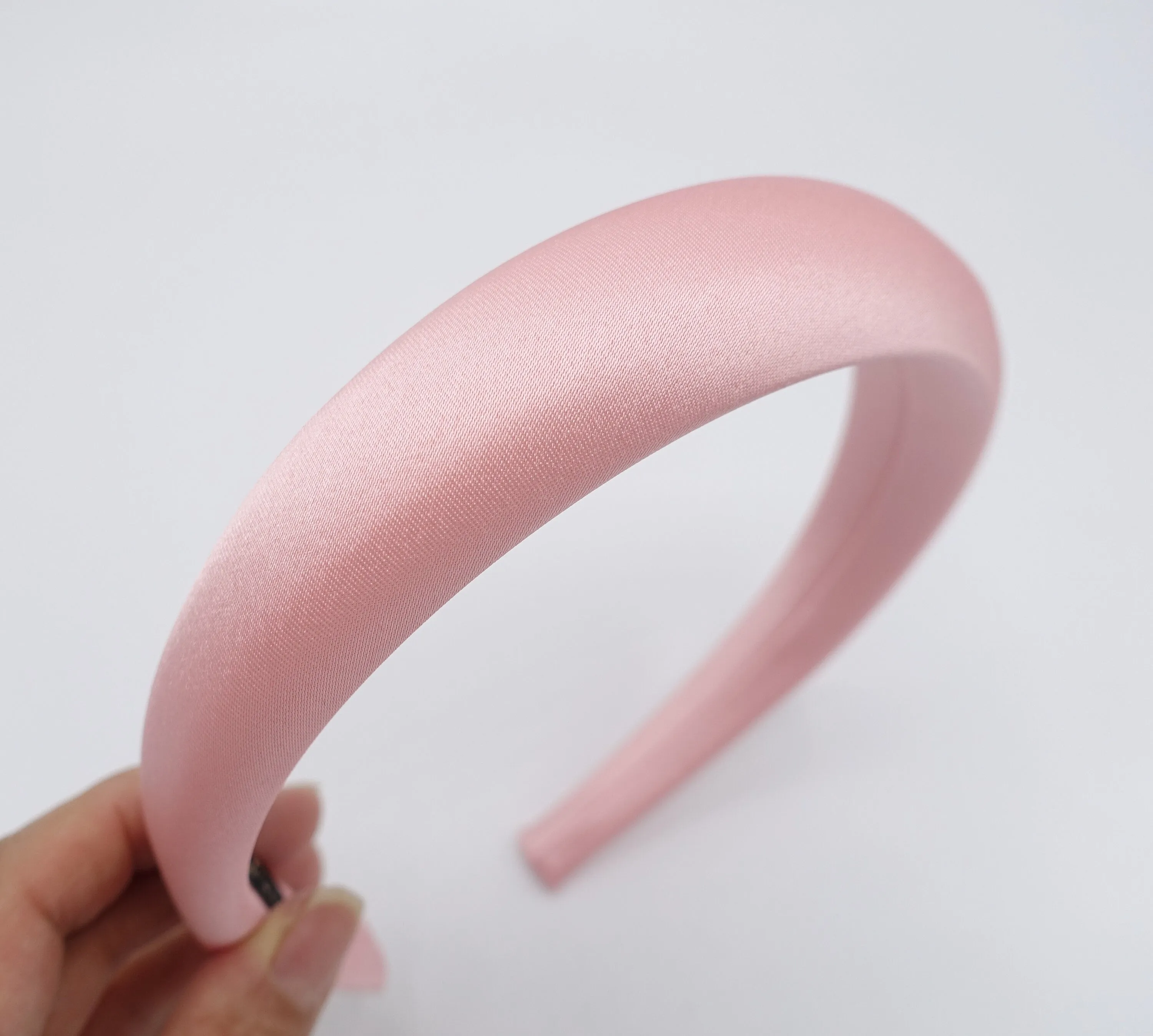 satin headband, padded headband, pink headband for women