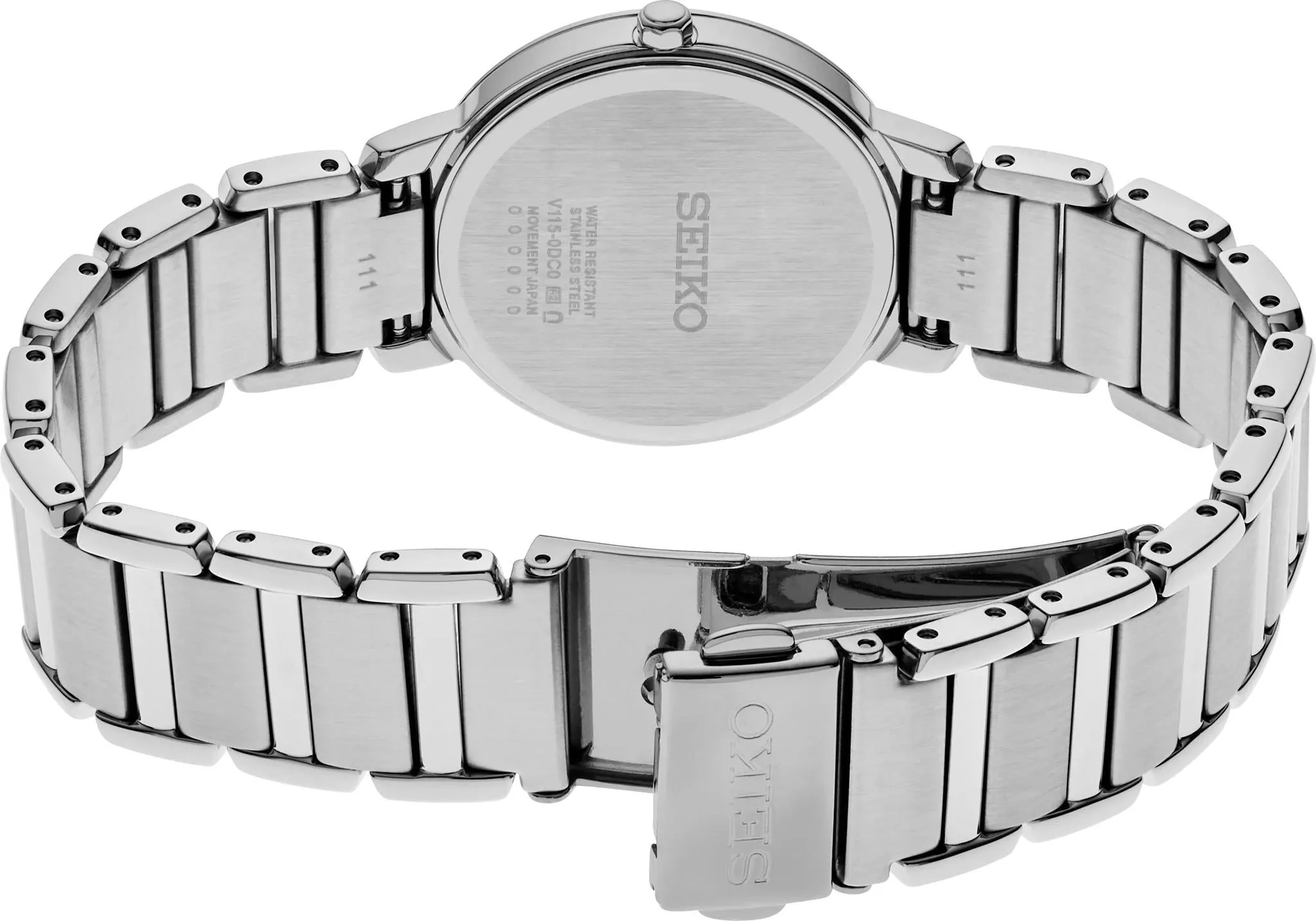 Seiko Essentials Ladies Solar Mother-of-Pearl Dial Watch SUP467