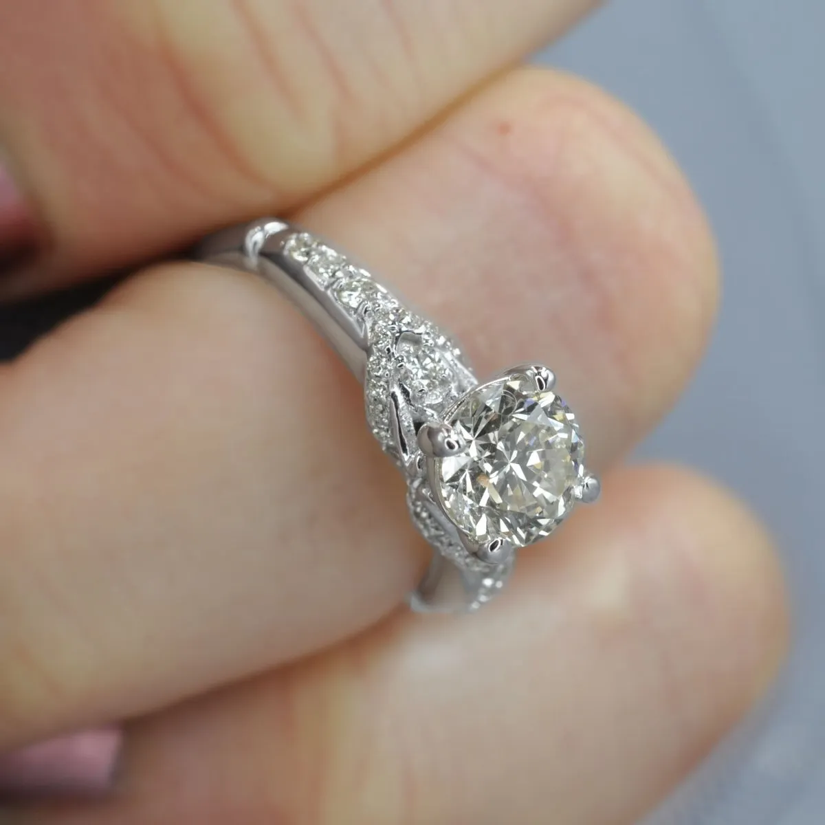 Selected 1.75CT Round Cut Diamond Engagement Ring in Platinum