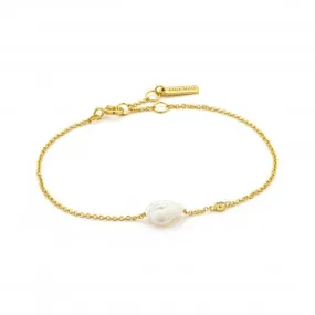 Shiny Gold Pearl Bracelet B019-01G