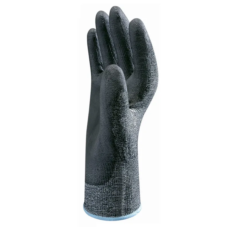 Showa 541 Rough Grip PU Coated Work Glove, ANSI A2 Cut Resistant, Gray