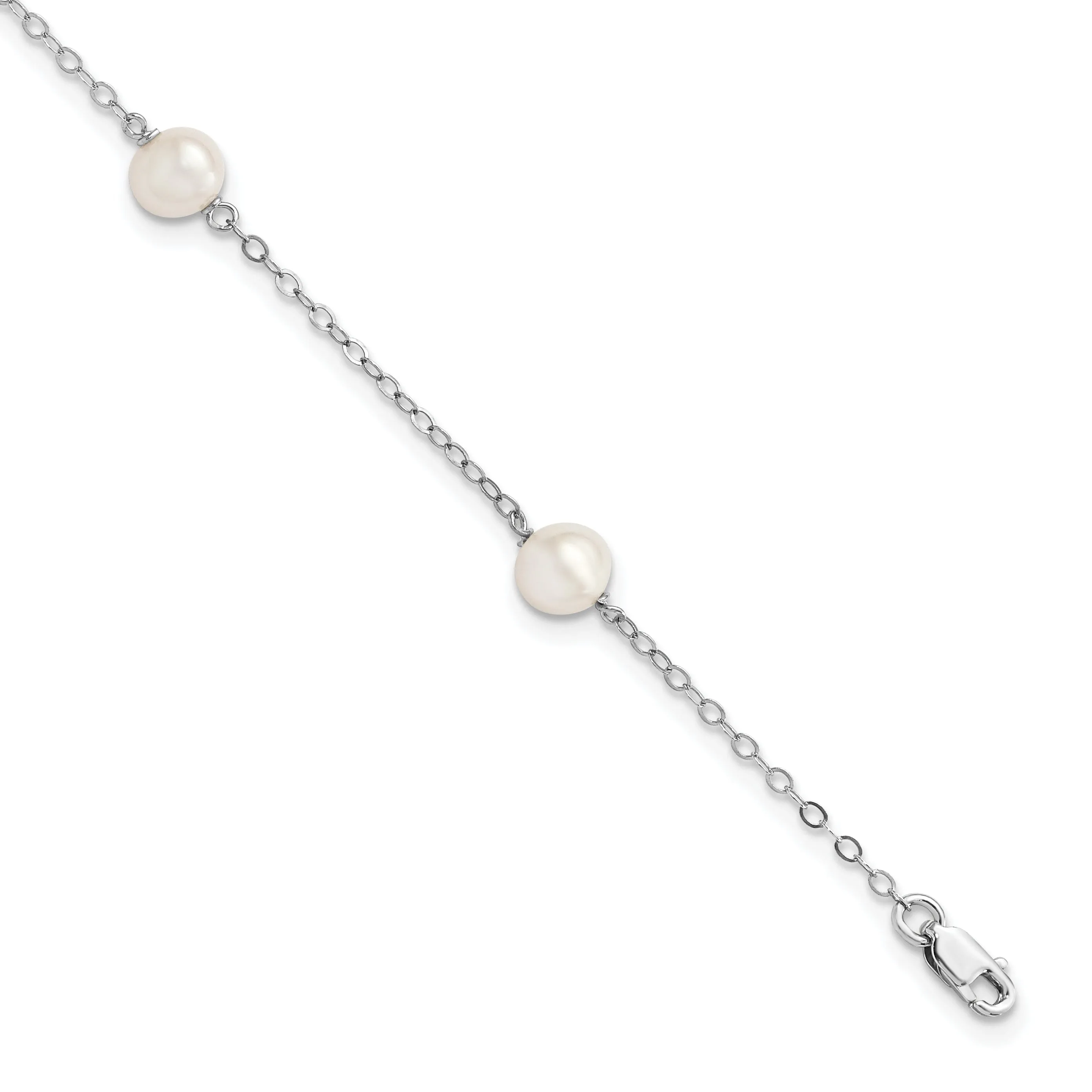 Silver 5-6m Fresh Water Cultured Pearl Bracelet