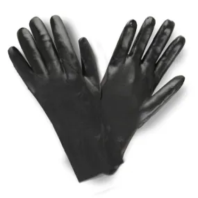 Single Pair - 12" Smooth Finish Black PVC Chemical Resistant Gloves