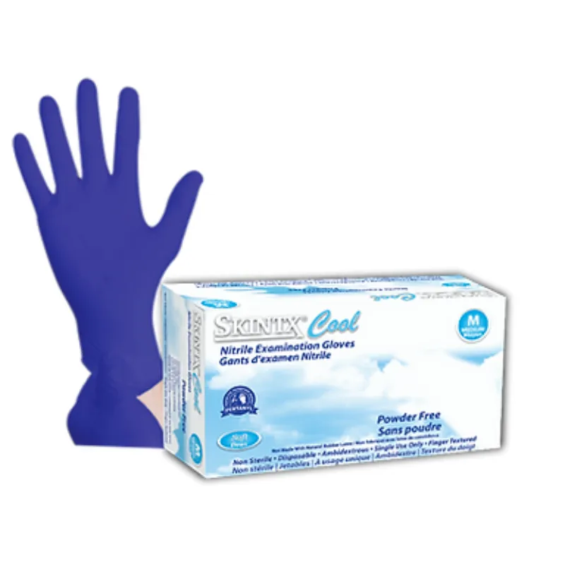 Skintx Cool Blue Nitrile PF Exam Gloves (200 Count)