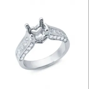 Solitaire Engagement Ring with Channel Set Diamonds