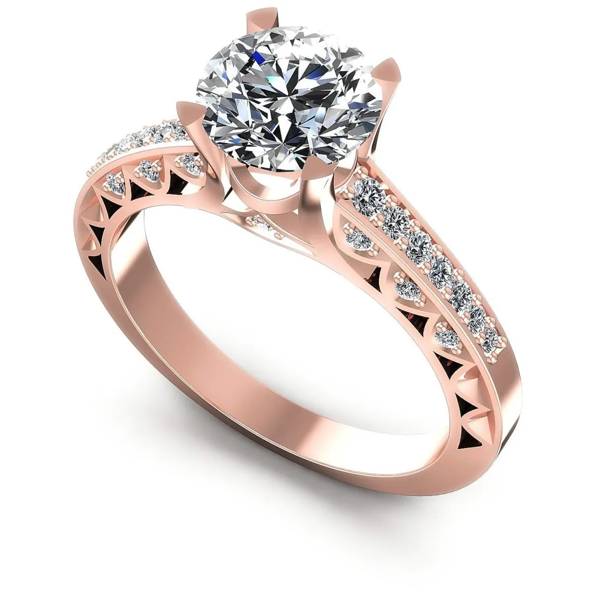 Special 0.60CT Round Cut Diamond Engagement Ring in 14KT Rose Gold