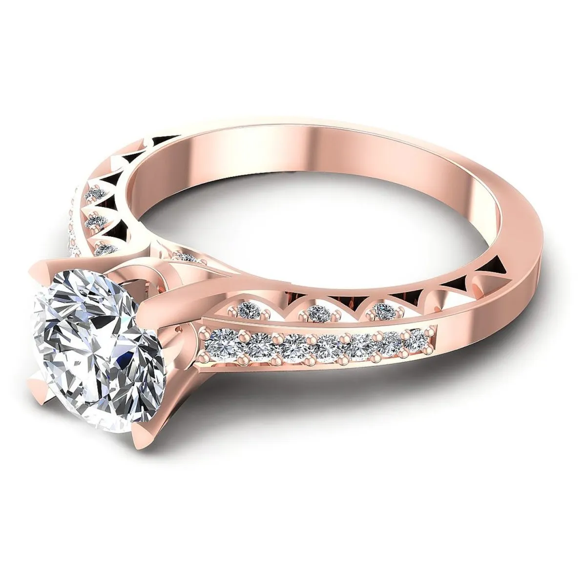 Special 0.60CT Round Cut Diamond Engagement Ring in 14KT Rose Gold